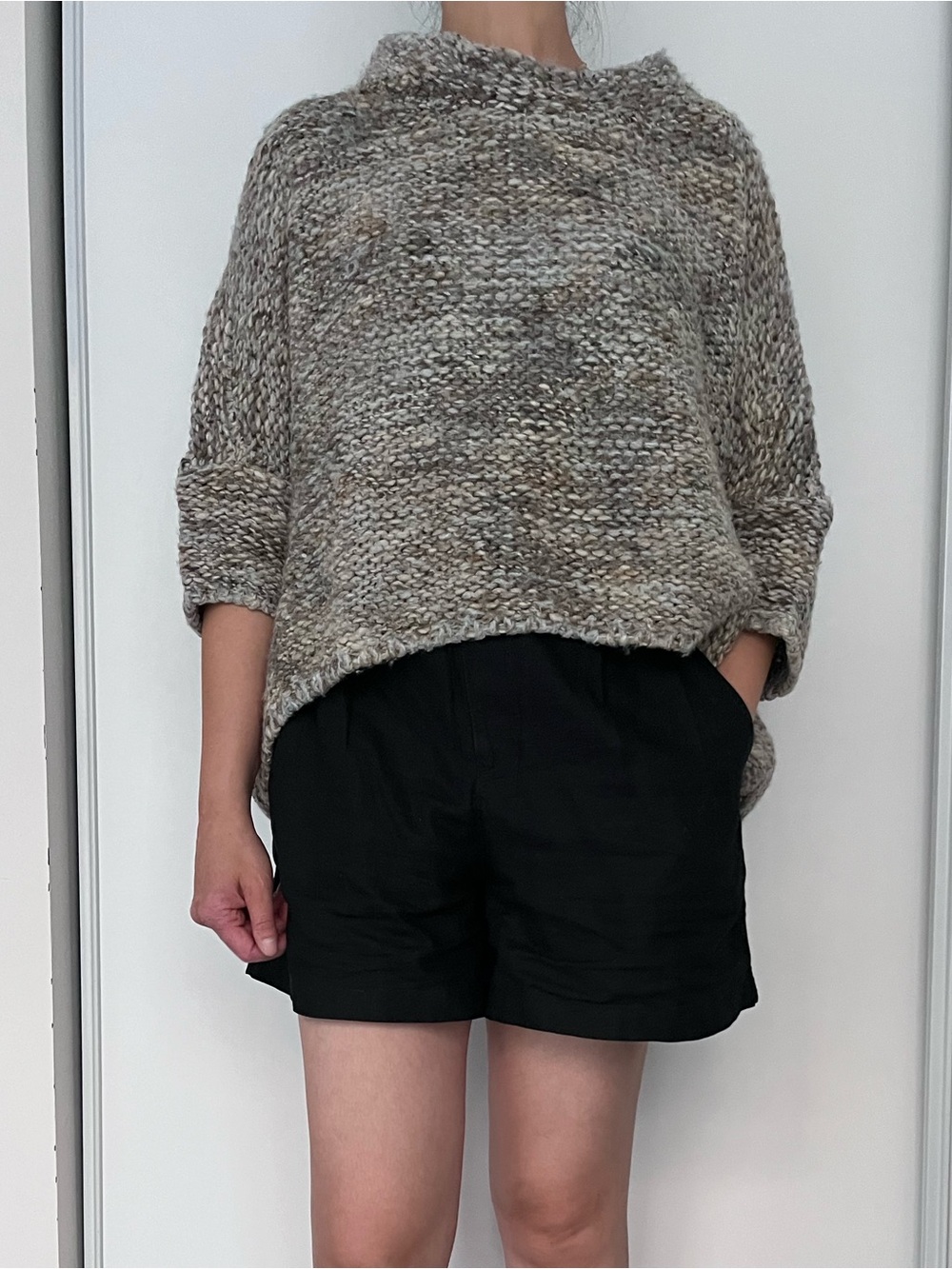 ZARA Knit Italian Yarn Chunky Textured Sweater Size S Cream Taupe Grey - Picture 6 of 6